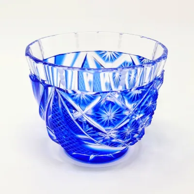 Satsuma Kiriko cold sake set (cold sake glass) 'Haren': Ruri Shōhō's work