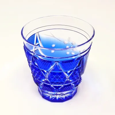 Satsuma Kiriko Old Rock (Rock Glass) "Hanayaka": Ruri Shouhou's work