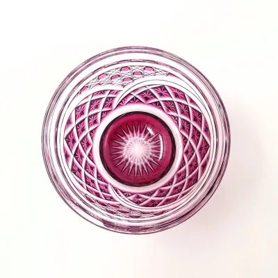 Satsuma Kiriko Cold Sake Server (Cold Sake Glass) 'Joy': Gold Red by Shōhō