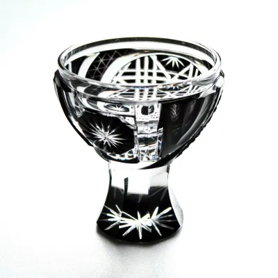 Satsuma Kiriko Jōjō Cup (Chilled Sake Cup) 'With the Sun': Black, by Shōhō