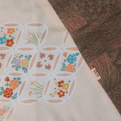 kico Azuma Bag [45cm] Bicolor, Floral Shippo Pattern, Geometric Pattern