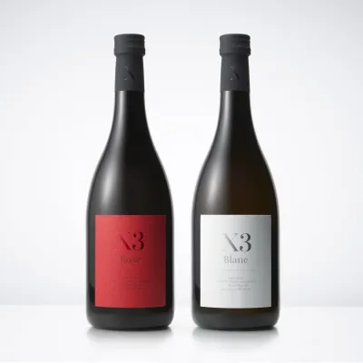 [With Gift Box] Junmai Genshu X3 Rose Blanc Red and White Set