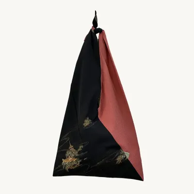 kico Azuma Bag [45cm] Bicolor, Haori, Golden Flowing-Water Pattern, Red Chirimen