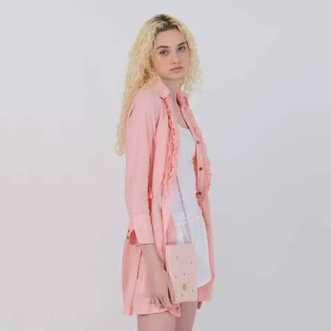 桜染シャツワンピース
