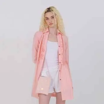 桜染シャツワンピース