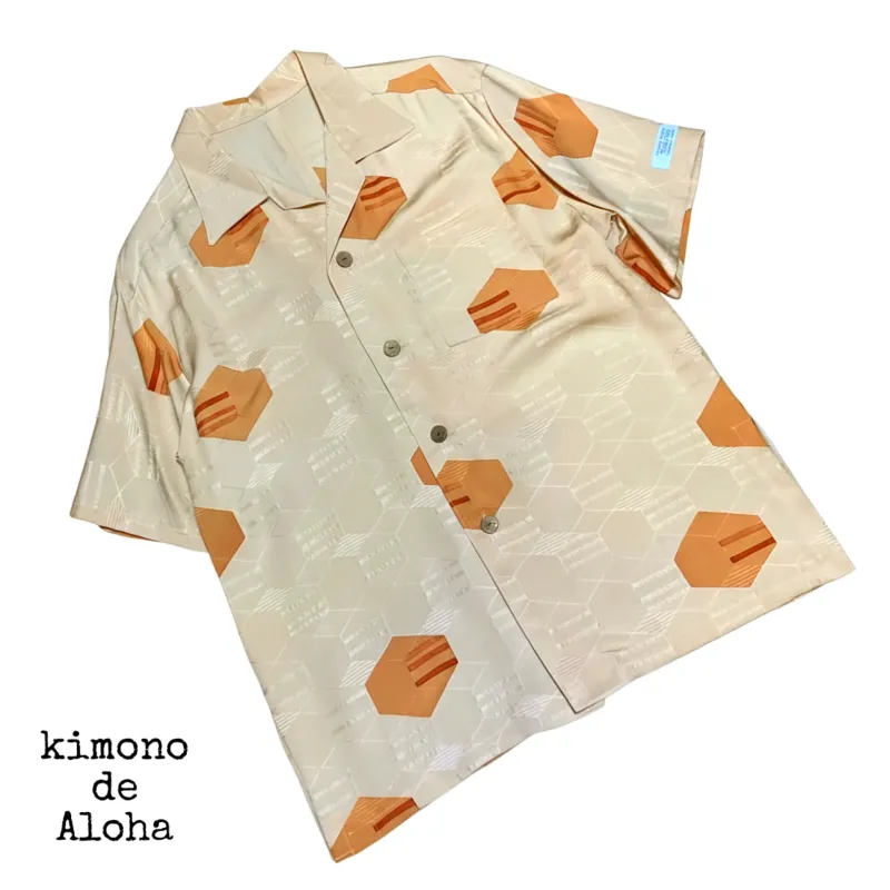 正絹 着物 リメイク アロハシャツ