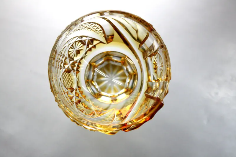 Satsuma Kiriko Umajo Cup (Chilled Sake Cup) "With the Sun": Gold, by Shouhou