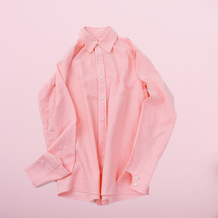 ドレス仕立ての手ぬぐいアーシングシャツ（吉野桜染め）