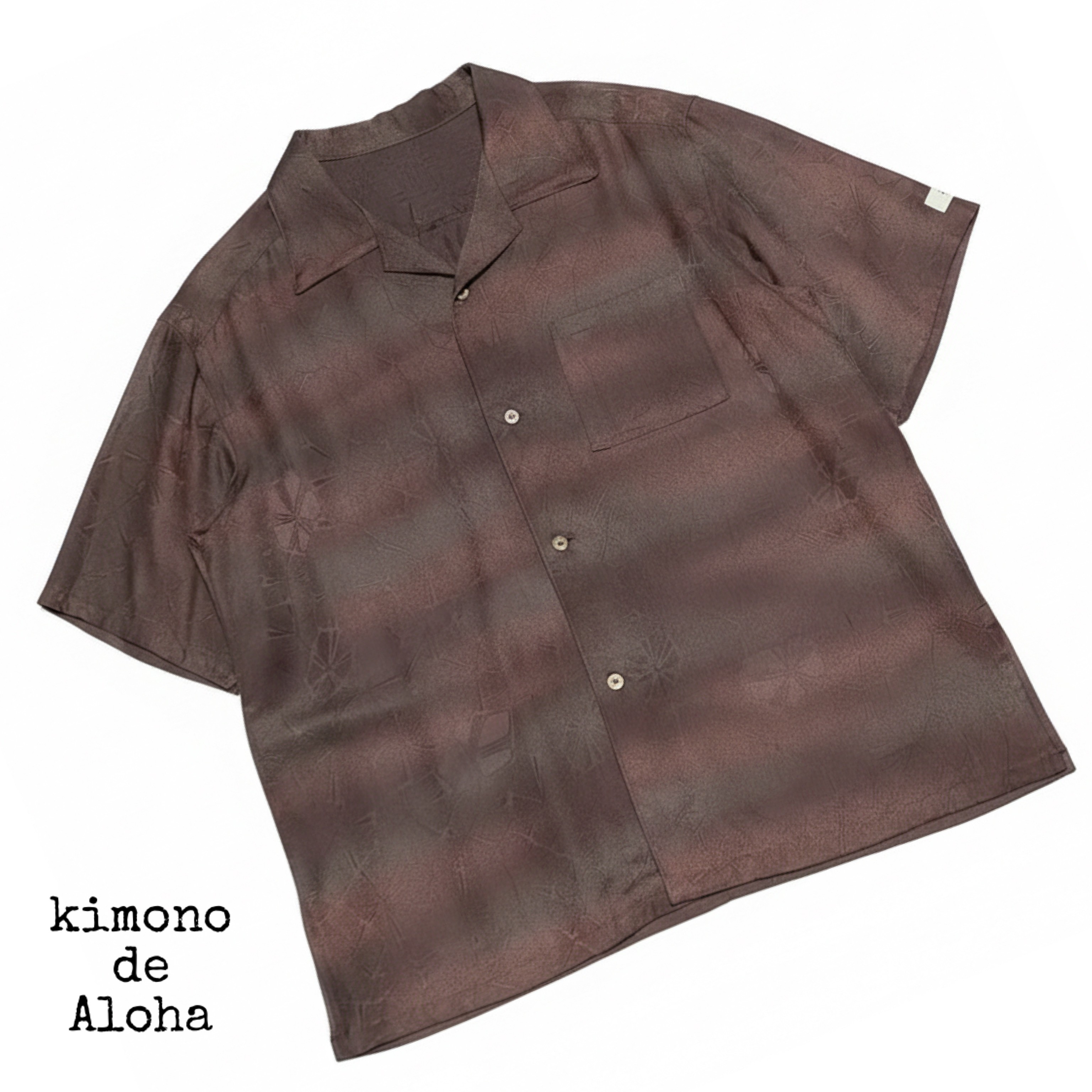 正絹 着物 リメイク メンズ アロハシャツ