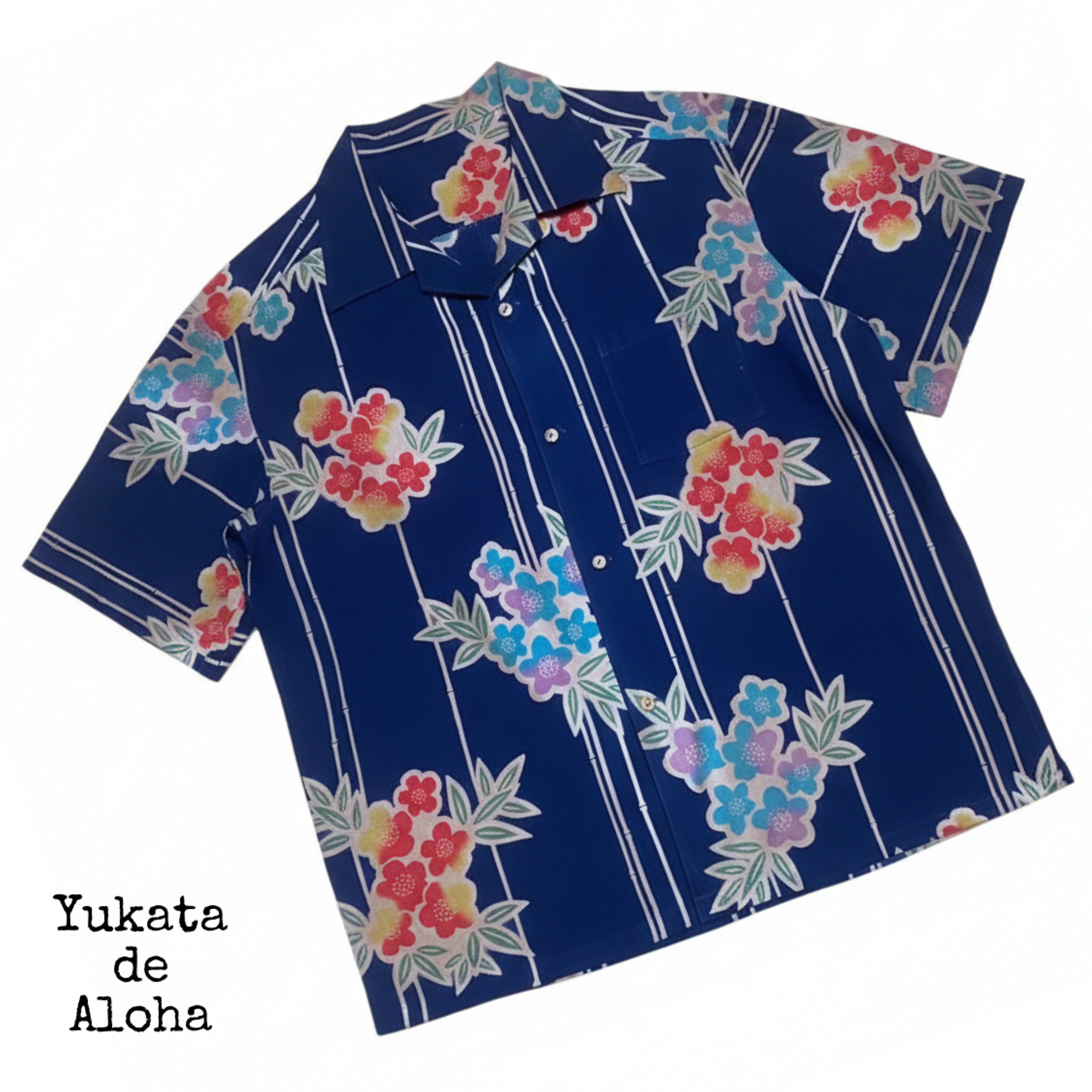 【SOLD OUT】木綿 ヴィンテージ 浴衣 リメイク アロハシャツ
