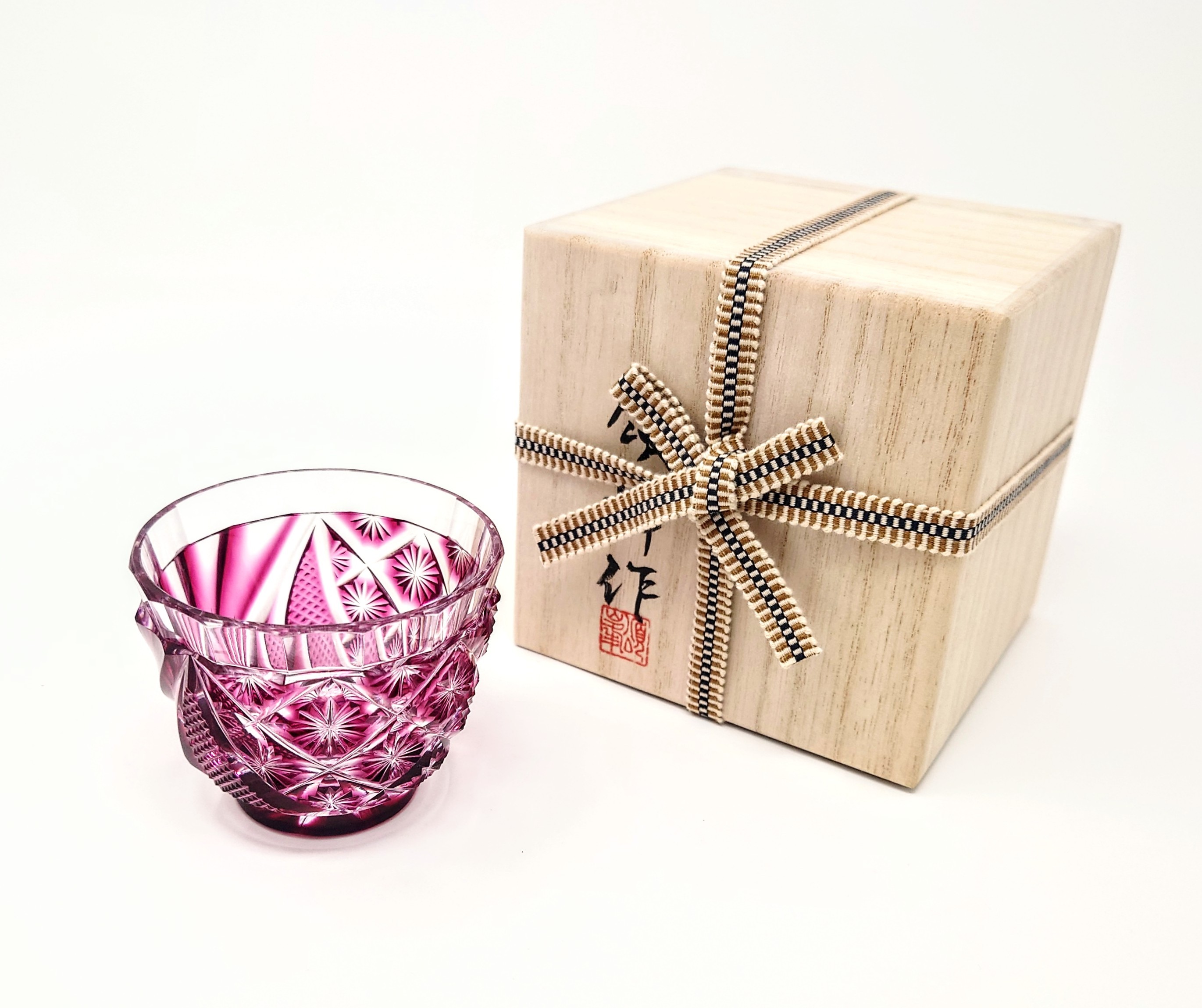 萨摩切子 冷酒器 (冷酒杯) 「华恋」︰金赤 颂峰作