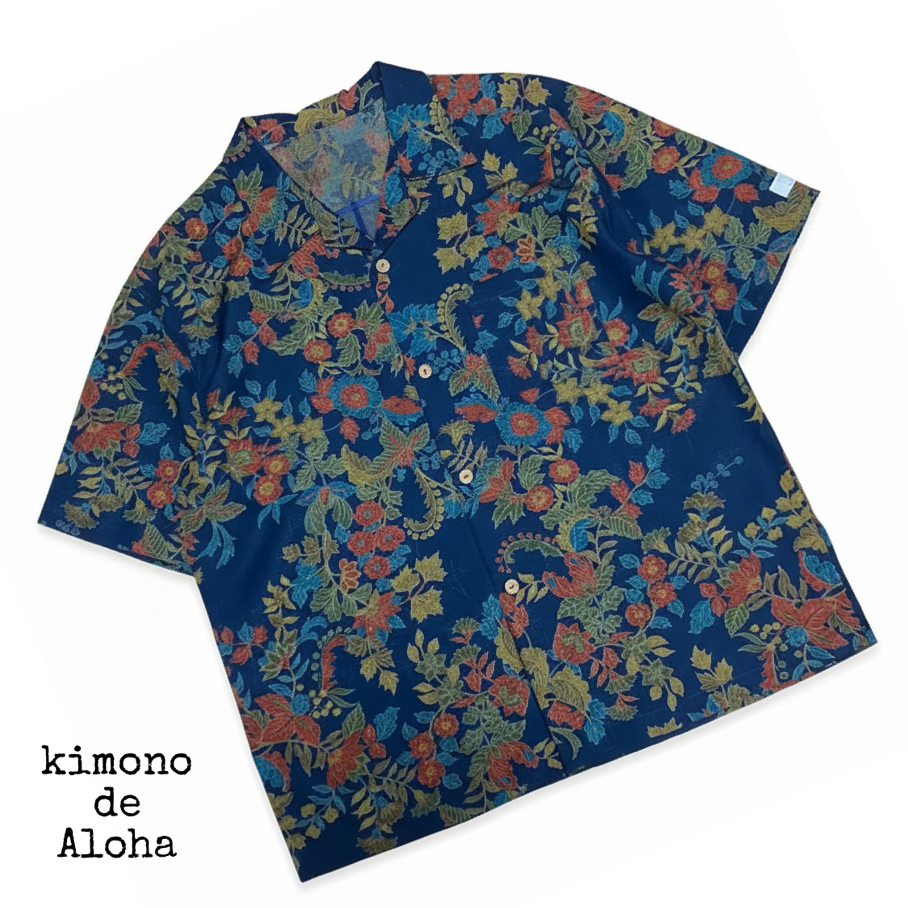 正絹 着物 リメイク アロハシャツ