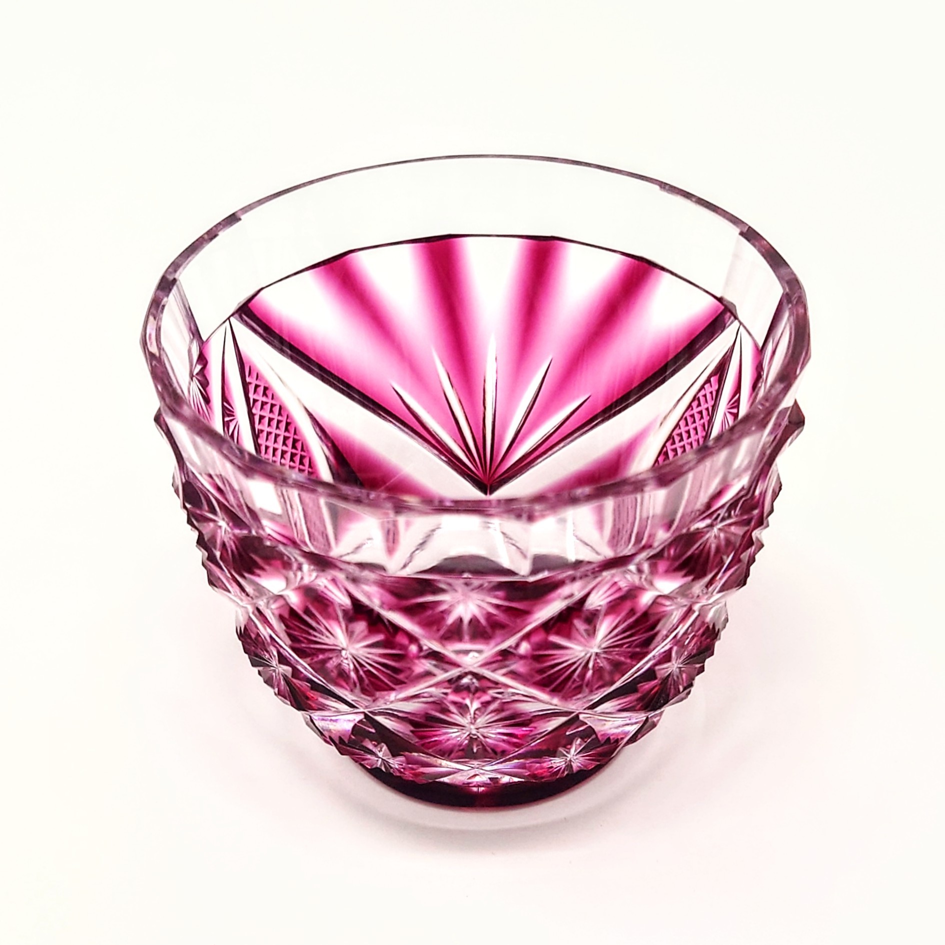 萨摩切子 冷酒器 (冷酒杯) 「华恋」︰金赤 颂峰作