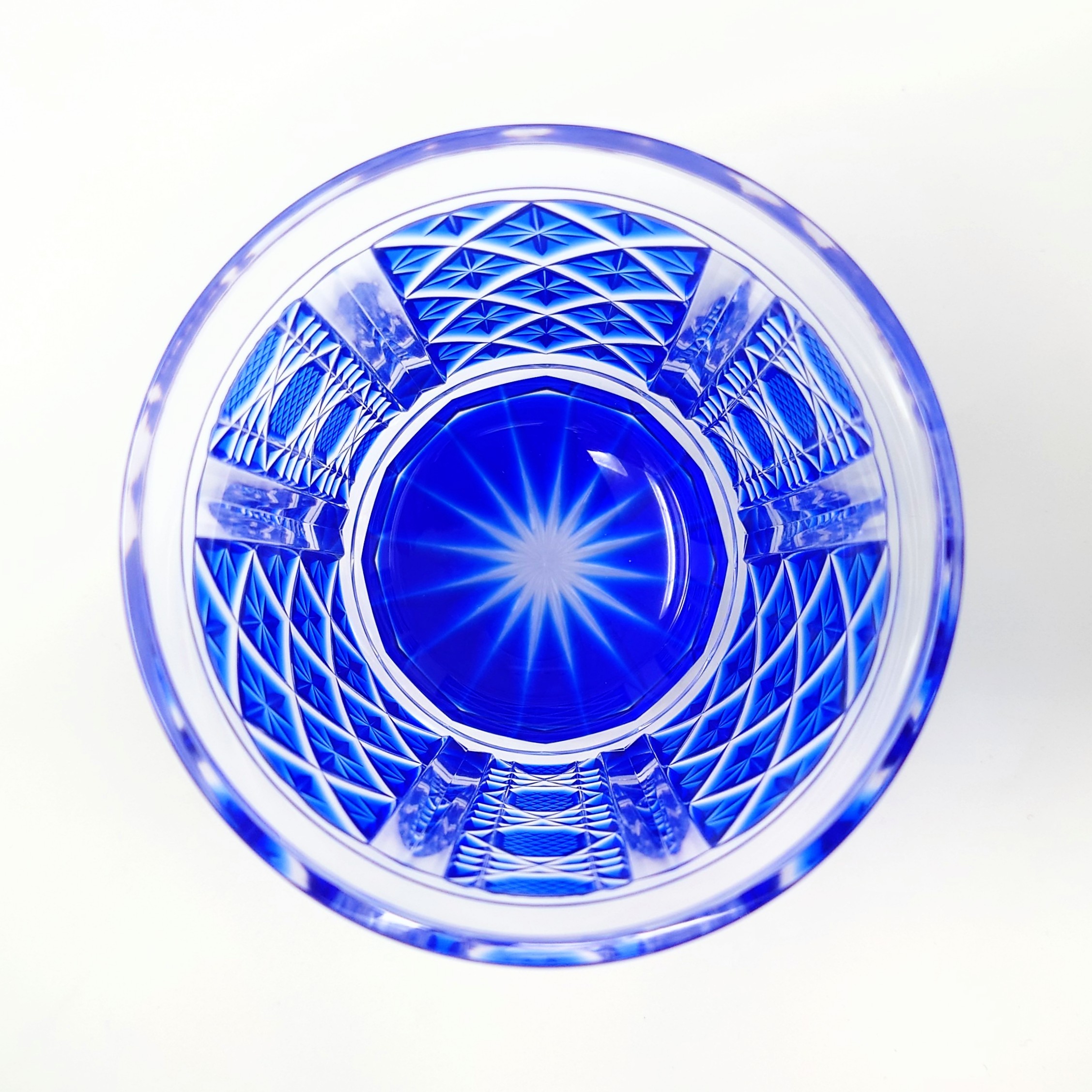 薩摩切子 オールドファッション (ロックグラス) 「星彩」︰ルリ 頌峰作