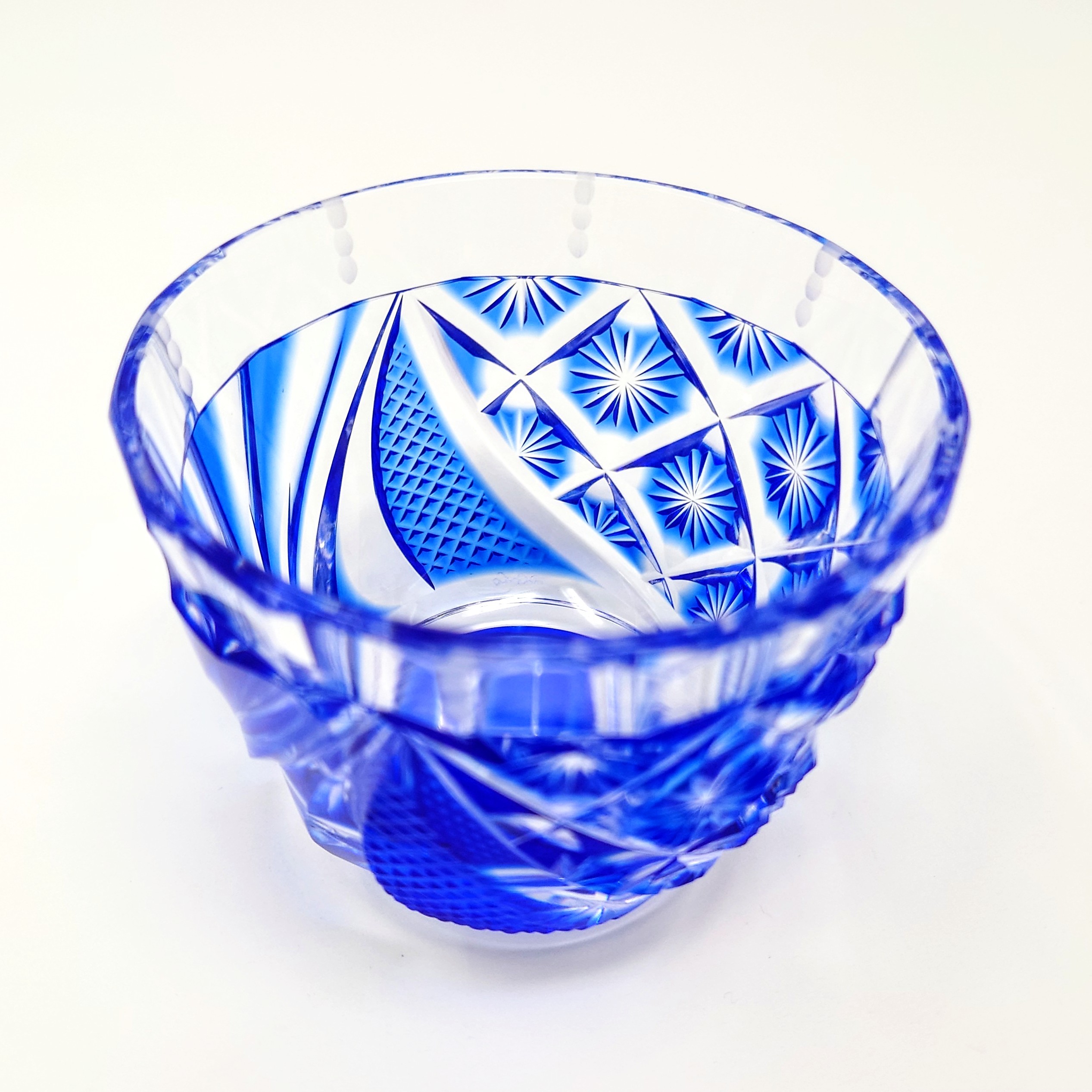 薩摩切子 冷酒器 (冷酒グラス) 「華れん」︰ルリ 頌峰作