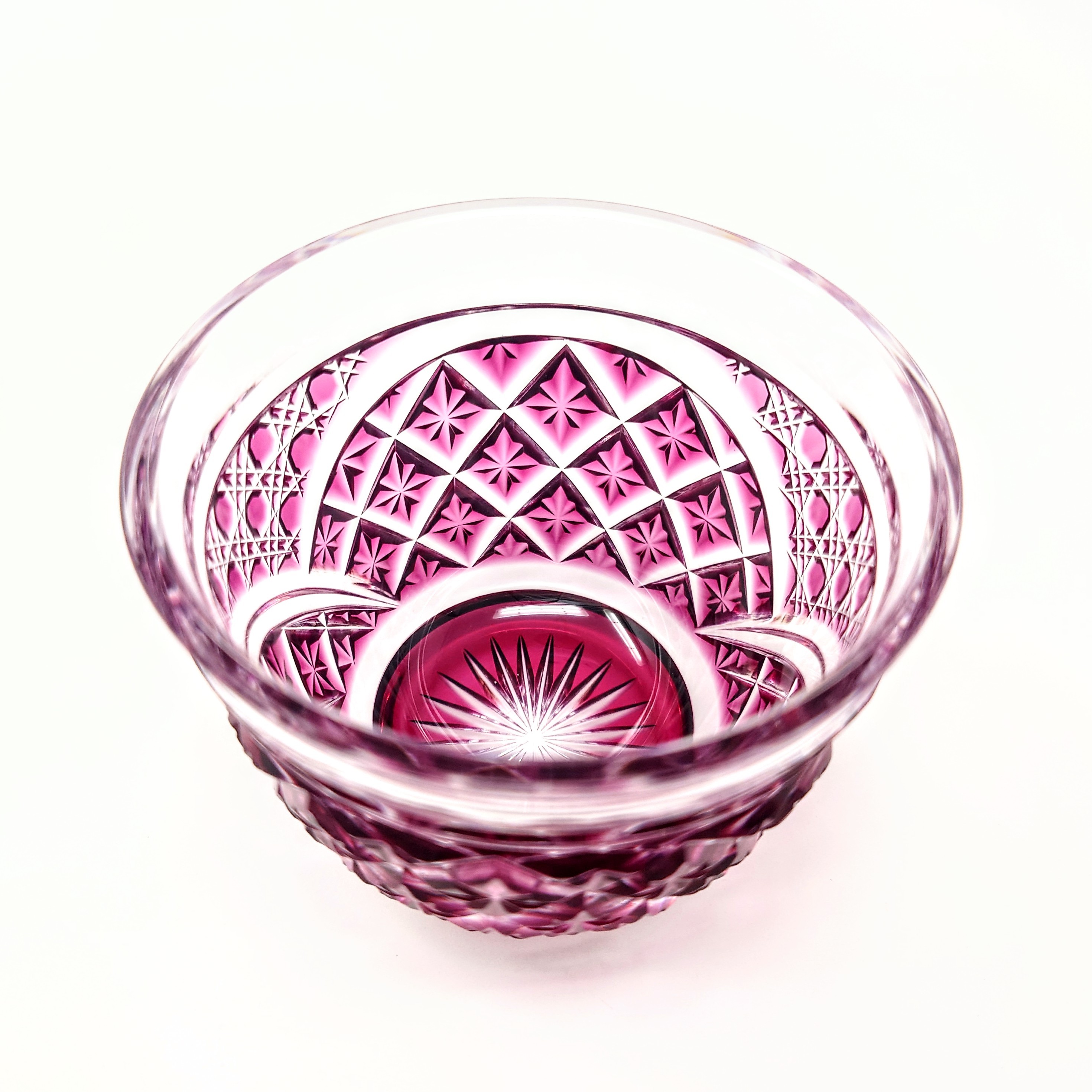 薩摩切子 冷酒器 (冷酒グラス) 「慶び」︰金赤 頌峰作