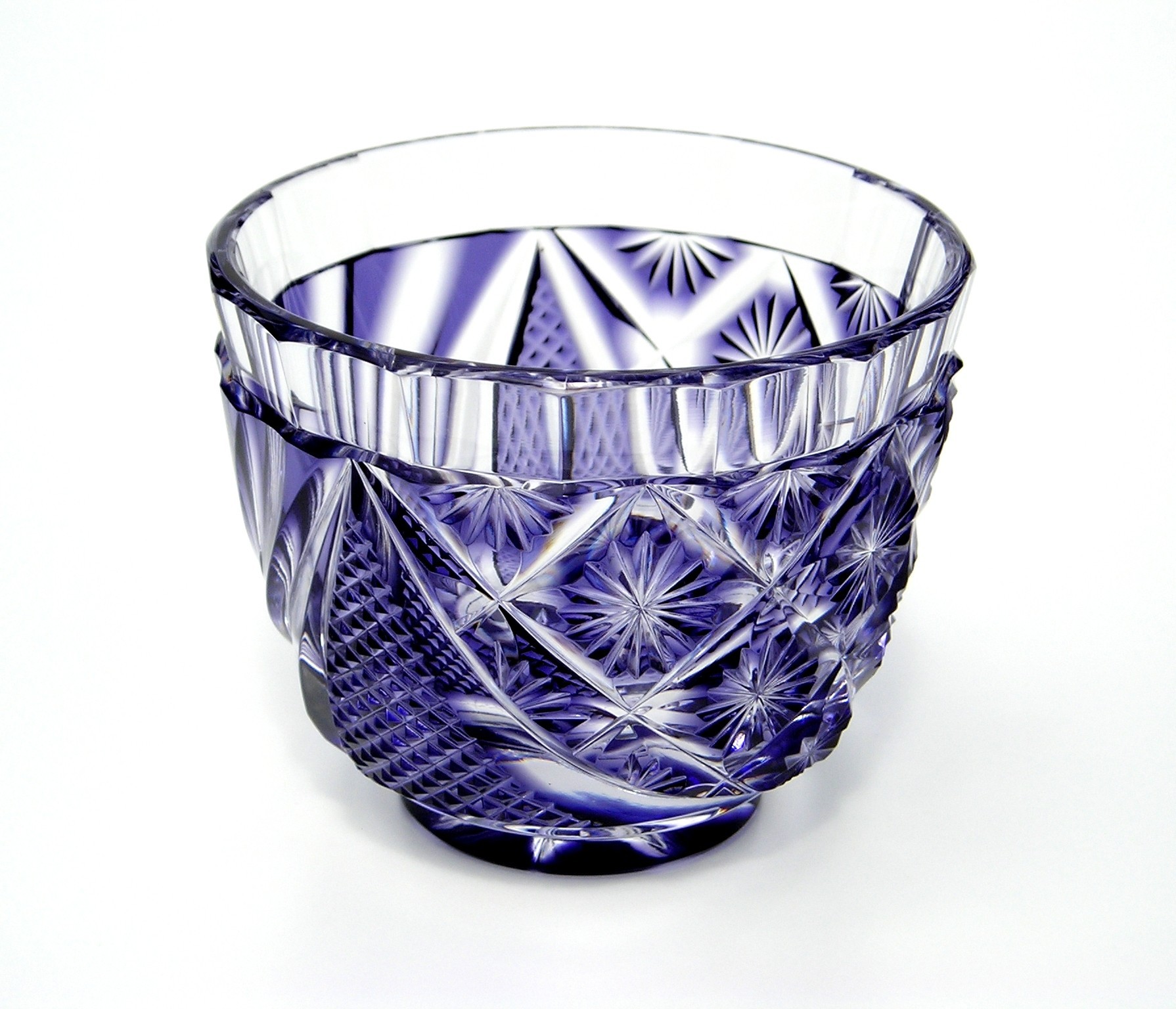 薩摩切子 冷酒器 (冷酒グラス) 「華れん」︰紫 頌峰作